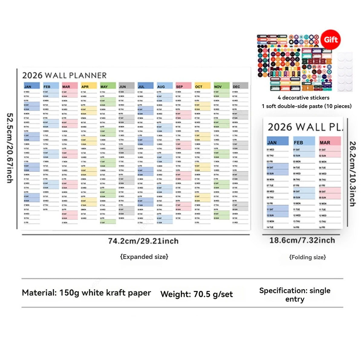 2026 Calendar, Large Calendar Kawaii To Do List Planner Target , Schedule Planner, Large Multi Month Reusable Poster Qme