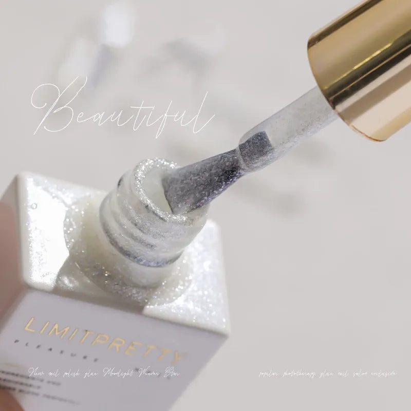 Diamond White Glitter Gel Nail Polish, High Density Sparkle Nail Gel, 2026 New Fine Shimmer Salon Gel for Manicure Qme