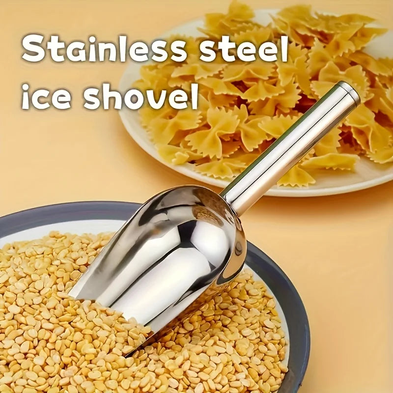 Multi-purpose spoon for ice cubes and grains - ergonomic handle, dishwasher safe - household and commercial kitchen tool, Qme