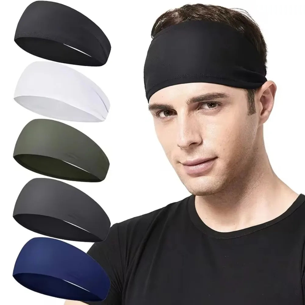 Sports Headbands Solid Elastic Non Slip Quick Dry Workout Fitness Qme