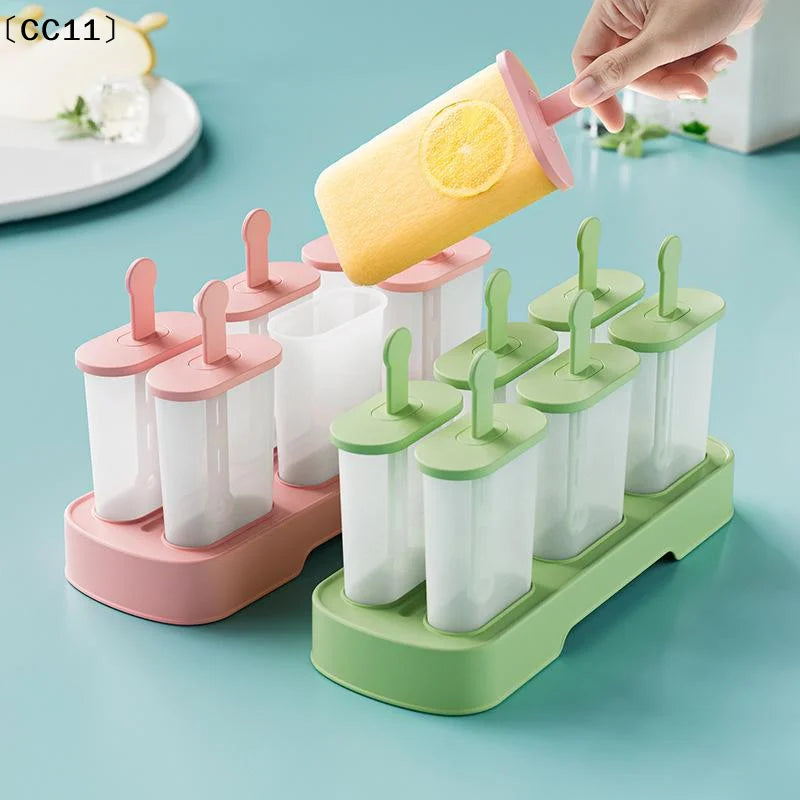 6 Popsicle Molds Ice Maker Reusable Mold Easy-release Homemade Cream Qme