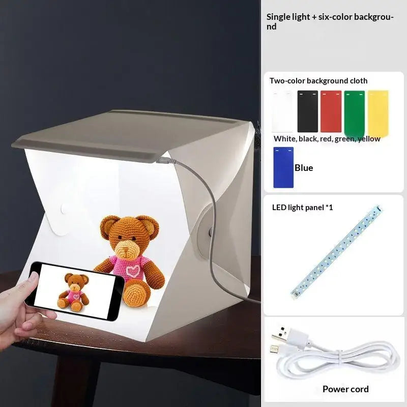 Portable LED Photo Studio Light Box Foldable Photography Tent USB Qme A3 5Colors