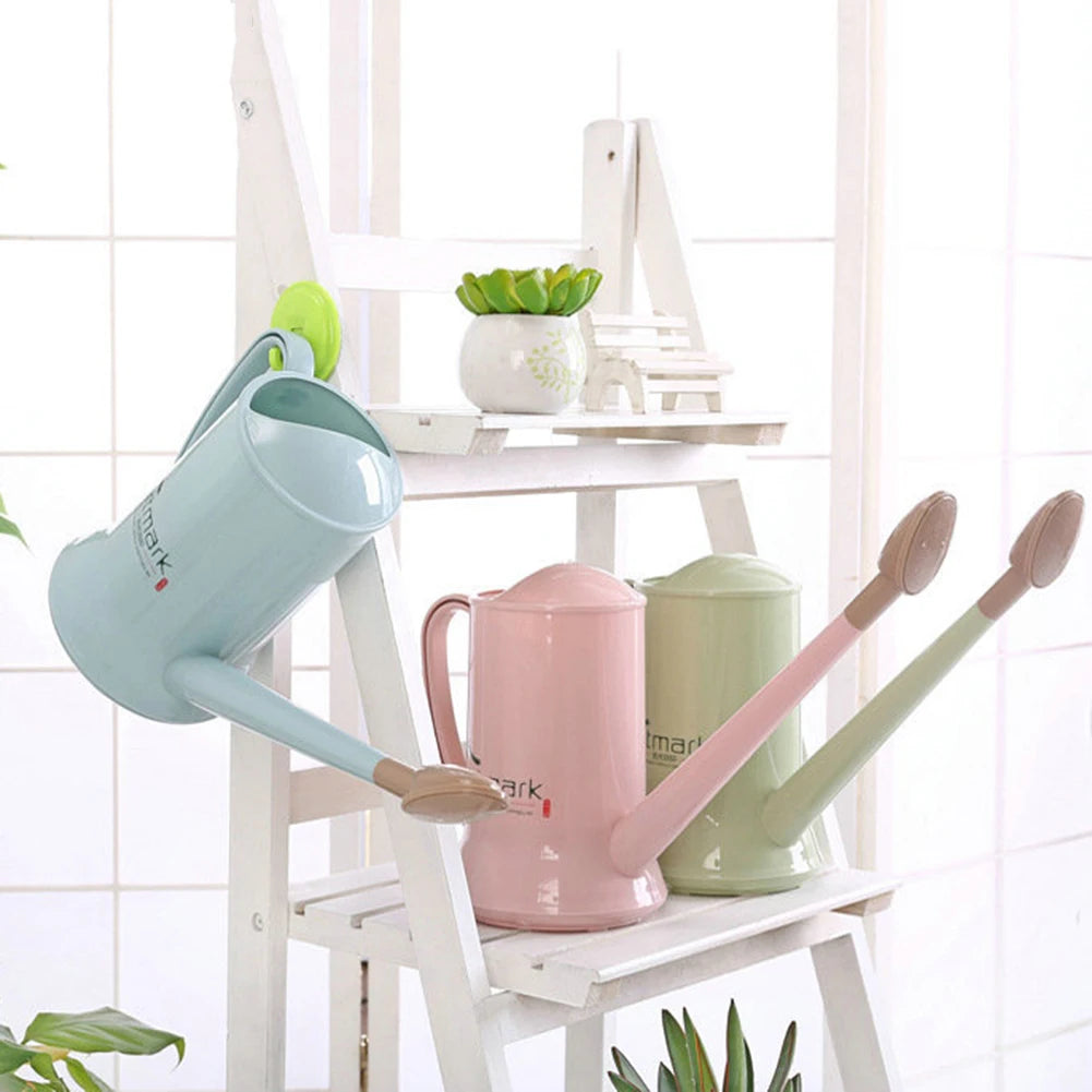 2L Watering Can with Long Spout Detachable Head Plastic Garden Watering Pot for Flower Plant Irrigation Indoor Outdoor Use Qme