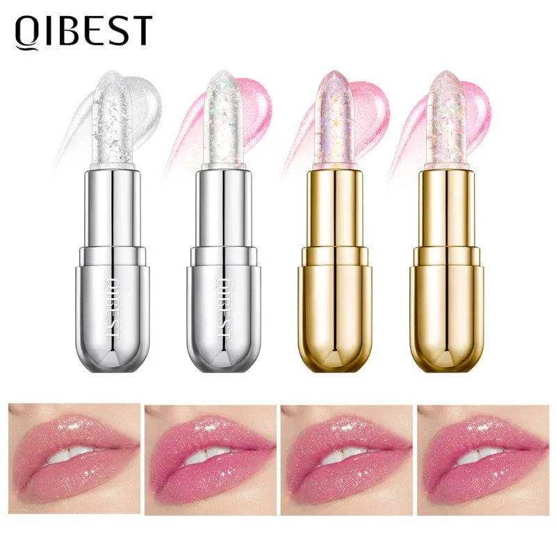 Shining Jelly Lipstick Color Change with Temperature Lip Stick Hydrating Moisturising Reduce Lip Wrinkle Color Changing Lipstick Qme