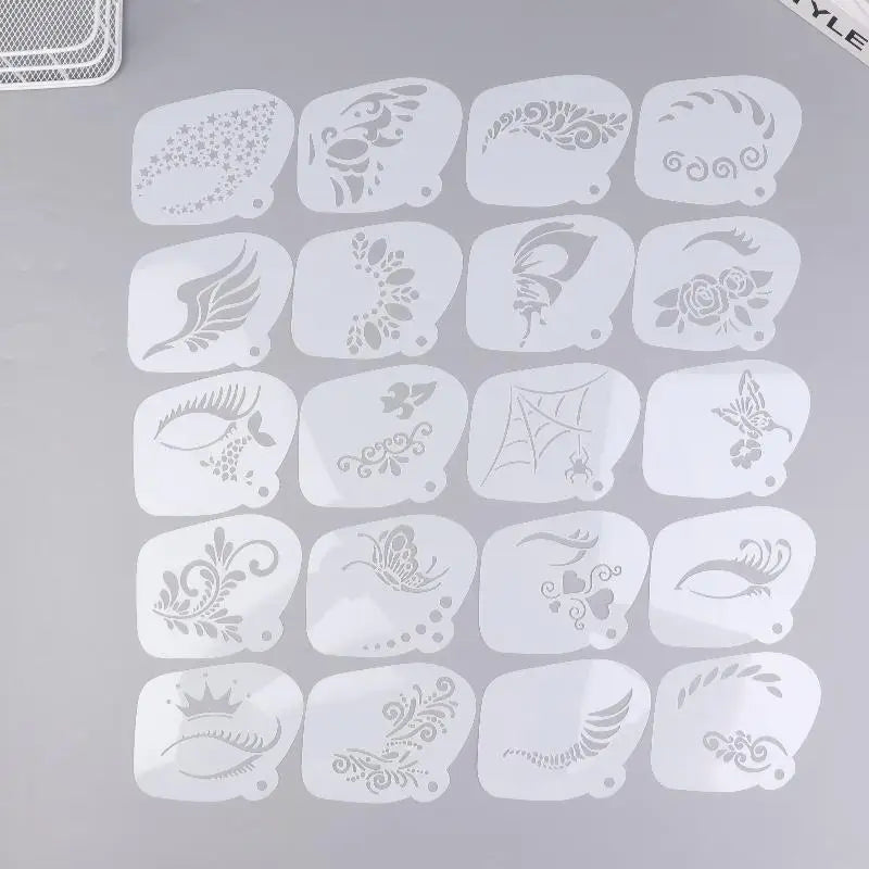 Face Paint Stencils Professional Body Art Templates Parties Makeup Qme
