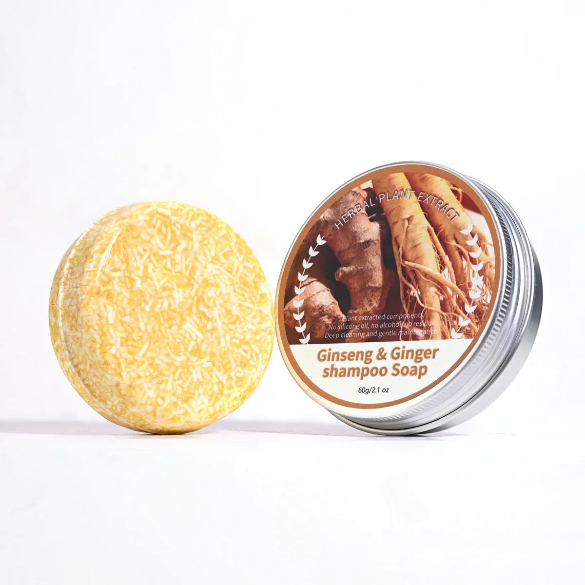 Ginseng Ginger Solid Hair Soap Refreshing Oil Control Cleaning Bubble Qme