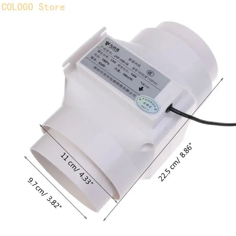 Inline Duct Fan Ventilation Exhaust Boosters Filter 13W 16W Extractor Qme