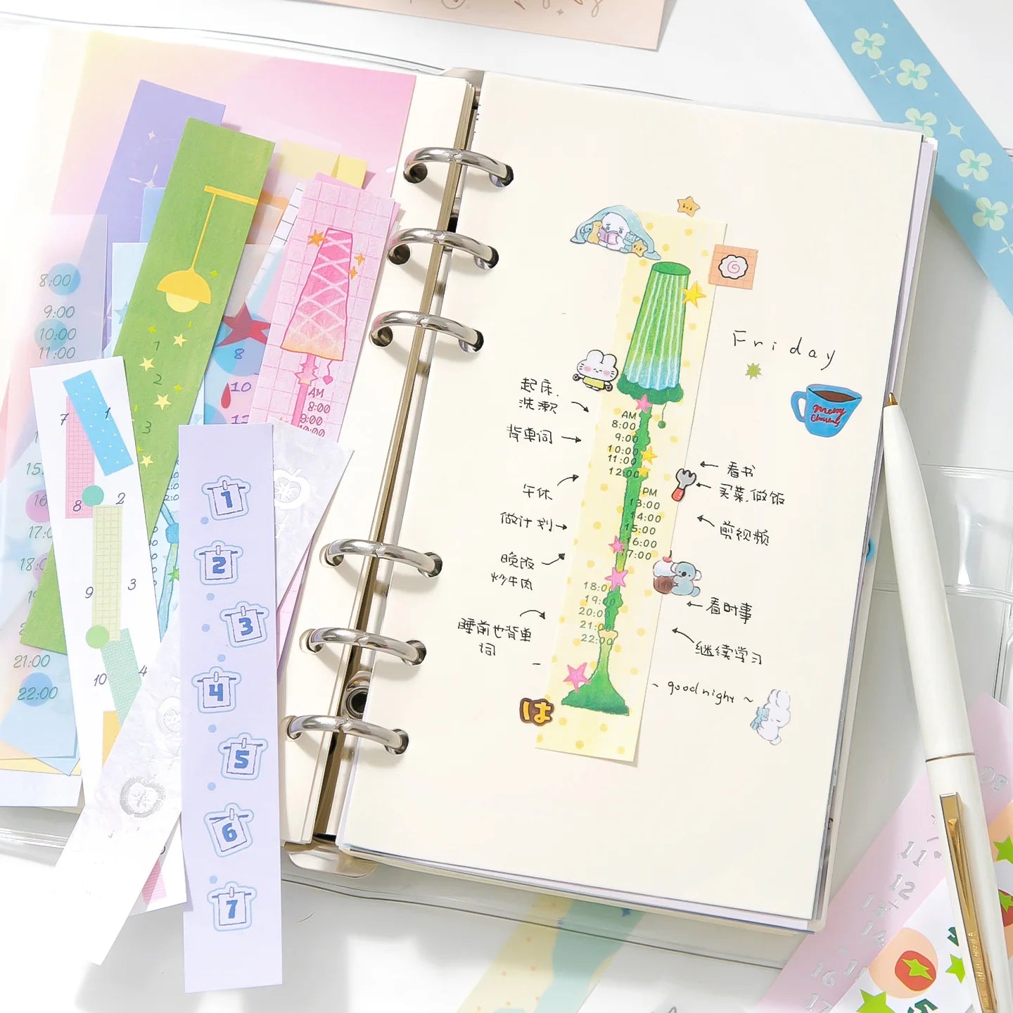 36 Pcs Long Timeline Series Colored Background Paper DIY Diary Decoration Scrapbooking Junk Journal Stationery Supplies Notepad Qme