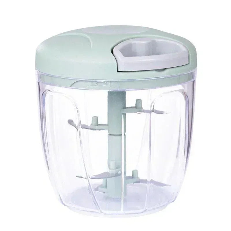 500/900ML Rope Grinder Vegetable Cutter Kitchen Garlic Puller Minced Garlic Chili Fruit Puree Garlic Mixer Rotary Food Processor Qme 900ml-Green