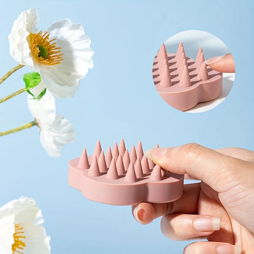 1 Home Bathroom Shower Hair Wash Clover Shaped Silicone Scalp Qme