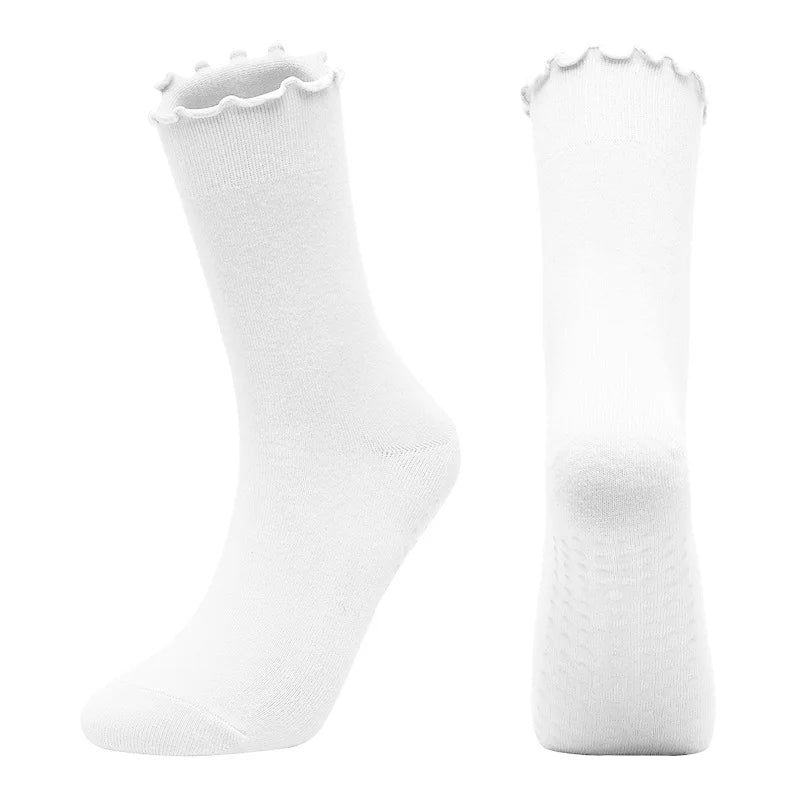 Ladies' Fitness Cotton Breathable Non- Pilates Yoga Socks Damping Dance Ballet Grip Socks Solid Color Casual Knee-high Socks Qme c One Size