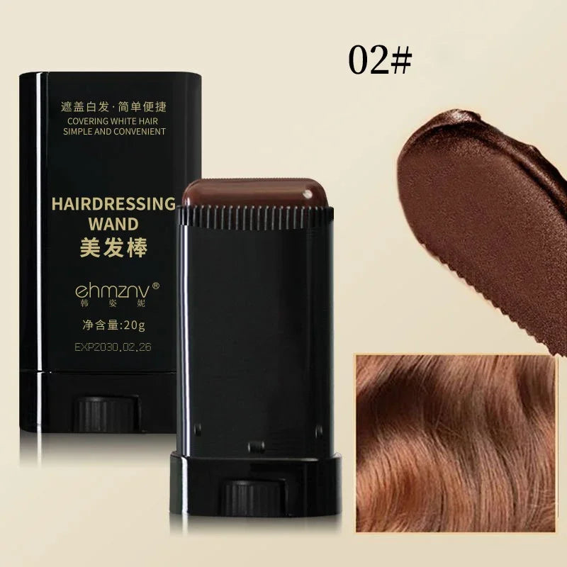 3Color Quick Touch-Up Hair Stick Temporary Color Stick Portable Temporary Quick Coverage Hair Pen Disposable Hair Dye Stick Comb Qme Coffee
