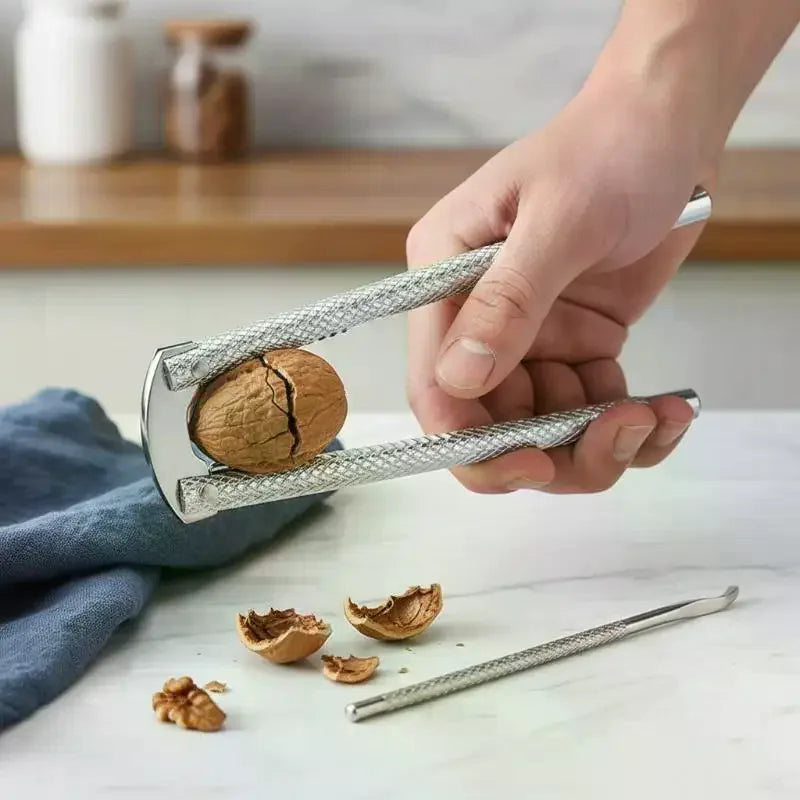 Walnut Cracker Stainless Steel Quick Crack Nut Easy Grip Heavy Duty Qme