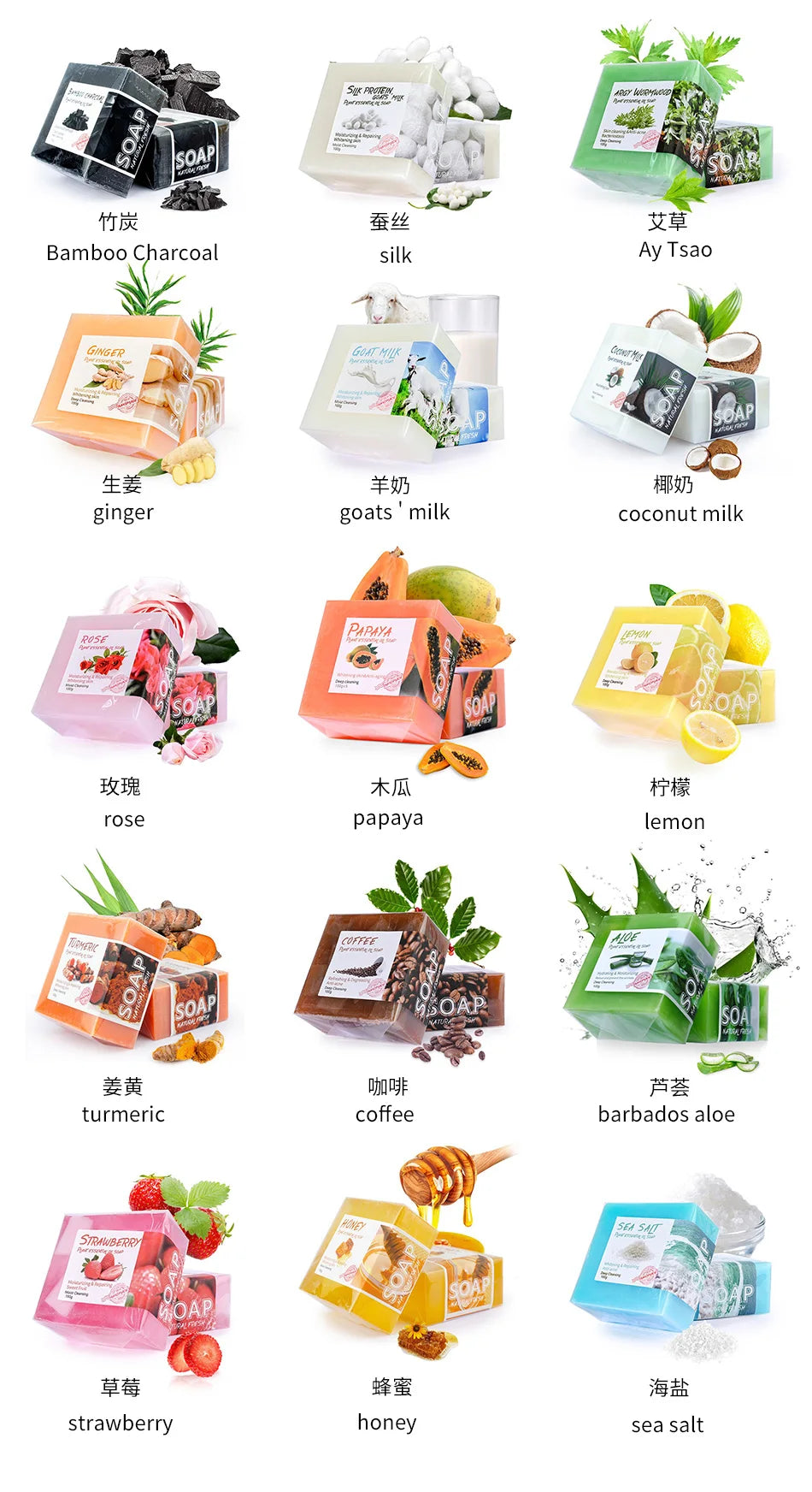 Natural Fruit Strawberry Plant Essential Oil Soap Coconut Control Qme