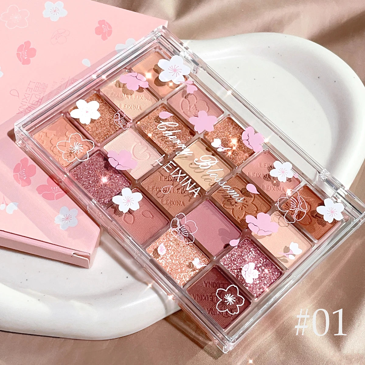 20 color eyeshadow tray, matte shimmer high pigment makeup, multi-color brown tone long-lasting daily wear eyeshadow Qme Color 01