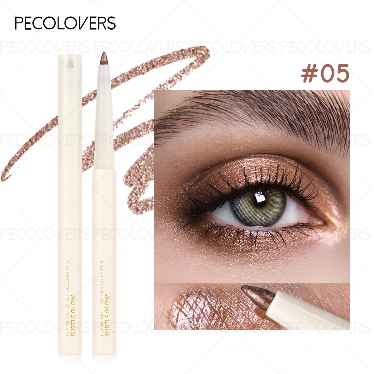 Pearlescent Highlighter Eyeshadow Pen Long-lasting Glitter Finish Qme 05