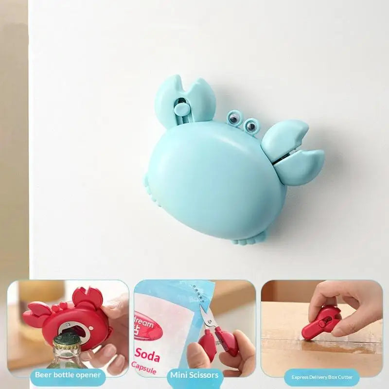 Multi-functional Crab Claw Bottle Opener Magnetic Fridge Mount Qme Blue