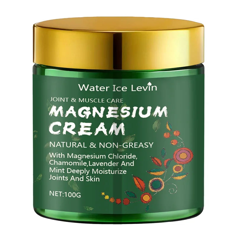 Magnesium Cream for Joint & Muscle Care - Natural, Non-Greasy with Chamomile & Lavender, Deeply Moisturizes Qme Gold 100g