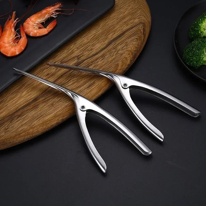 Stainless Steel Shrimp Peeler Prawn Fishing Knife Lobster Sheller Qme