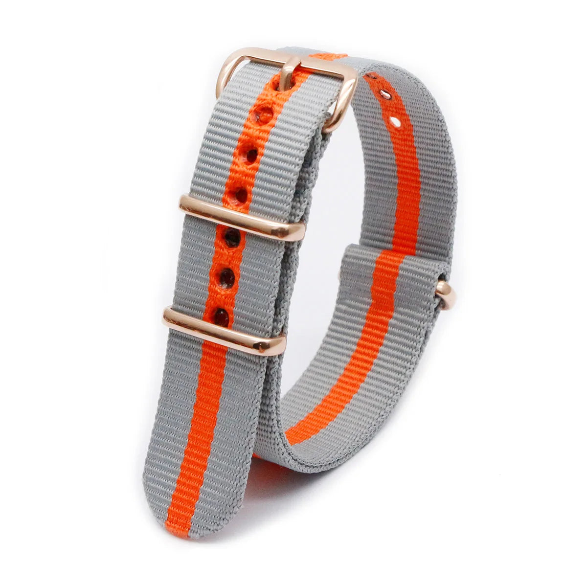 Luxury Nylon Watch Band Rose Gold Metal Buckle Durable Sweatproof