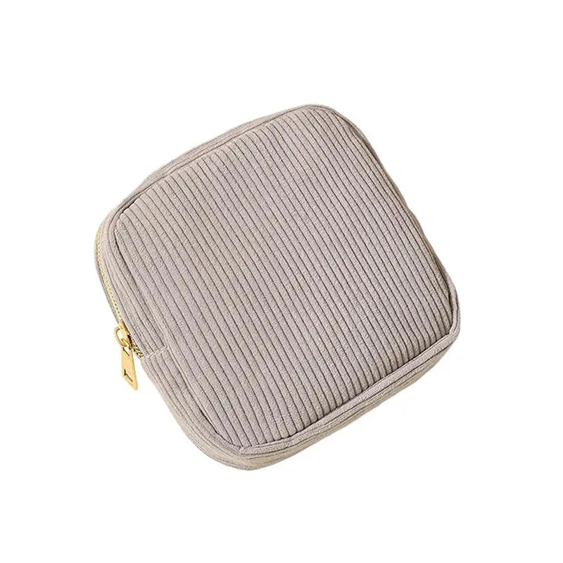 Makeup & Sanitary Napkin Case, Portable Travel Organizer for Lipstick,Small Storage Bag for Women & Girls Qme Gray