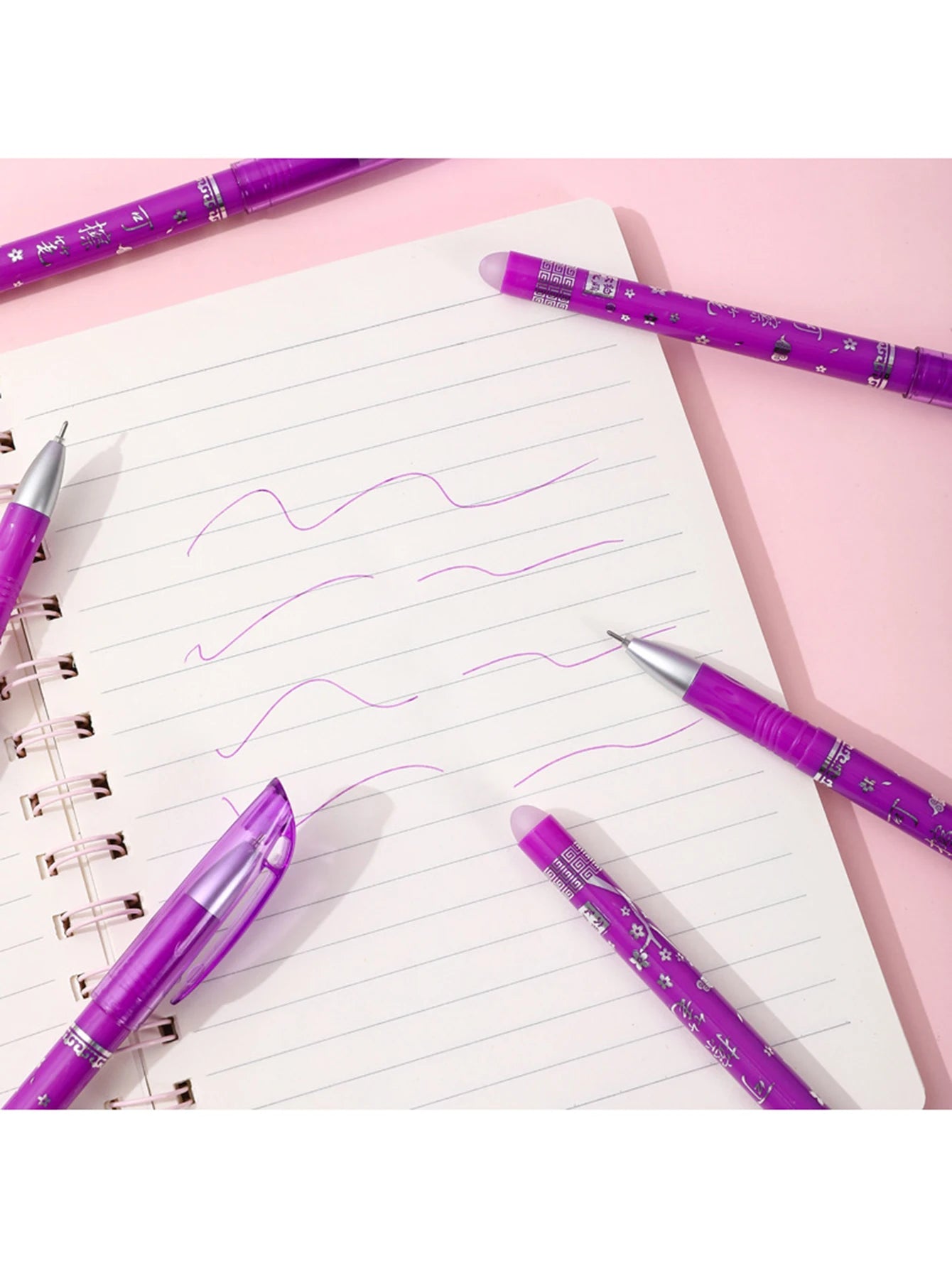 27/32Pcs Erasable Pen Refills Magic Gel Pens Rod Washable Handle 0.5mm Purple Ink Office School Supplies Stationery Qme
