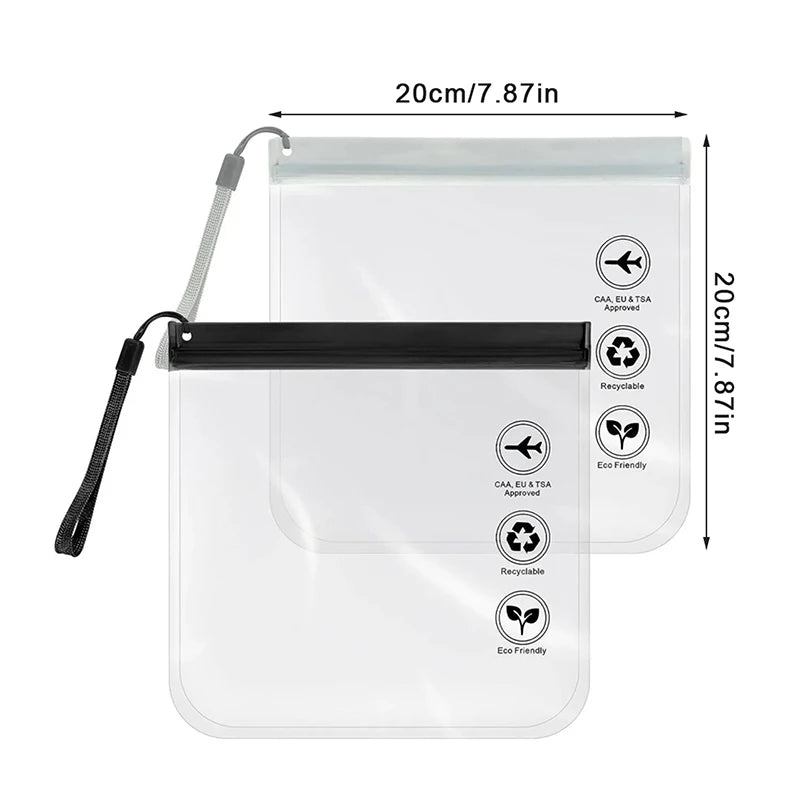 Women Reusable Airport Security Toiletry Bag Luggage Transparent Qme