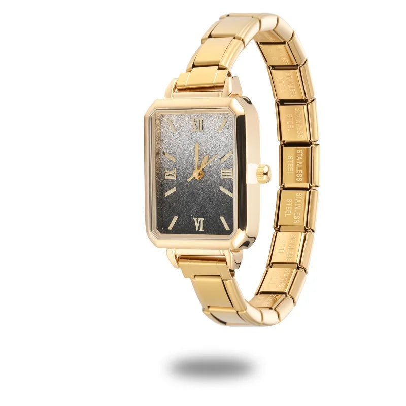 New2026 Y2K Funny Crab Square Shape Stainless Steel Watch DIY Charm