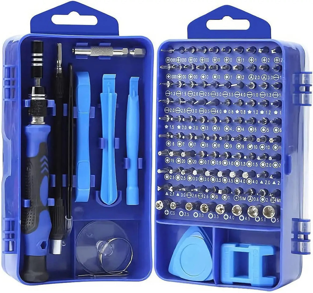 Precision Screwdriver Set 115 in 1 Repair Tools Kit with Magnetic Driver Kit,Electronics Precision Screwdriver Set with Box Qme Blue
