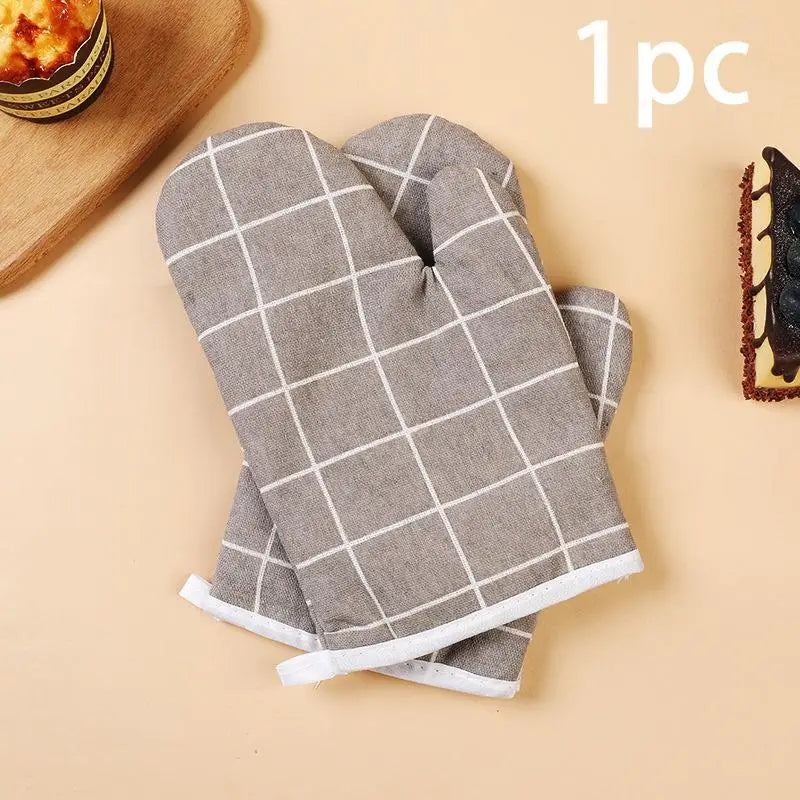 Insulated Kitchen Gloves Anti-scald Heat-resistant Thickened Oven Qme B
