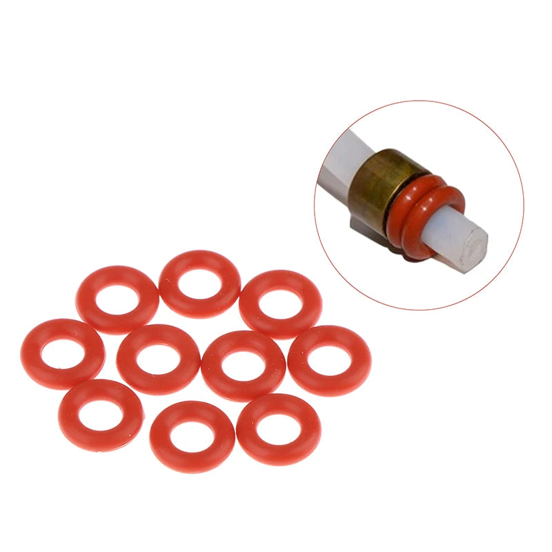 10Pcs O-rings Food Grade Silicone For Coffee Machine Pressure Tube O Sealing Washer Red VMQ Repair Box Assortment Kit. Qme