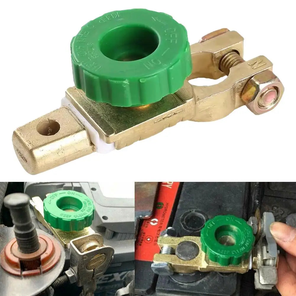 1PCS Heavy Duty Battery Disconnect Isolator Cut Off Switch 12V 24V Green 17MM Fits Standard Negative Terminal Car Accessories Qme