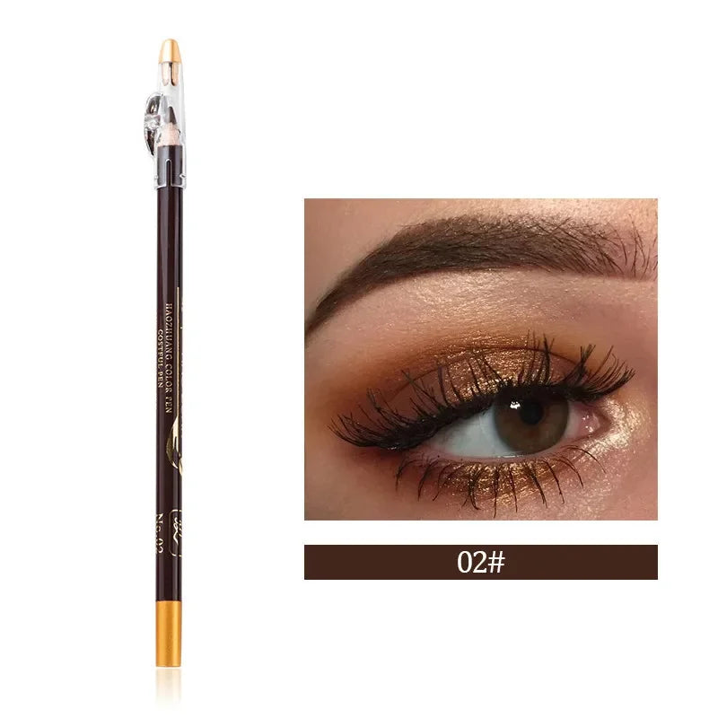 Eyebrow Pencil Available Eyebrow Pencil Shadows Cosmetics Natural Long Lasting Tint Waterproof Microblading Wooden Eyebrow Pen Qme 02Dark Brown