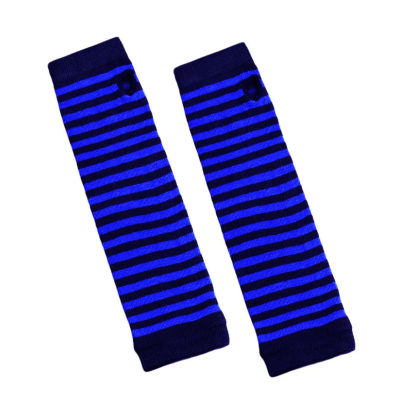 Women Fashion Lady Striped Elbow Gloves Warmer Knitted Long Qme SB837 Length -32cm