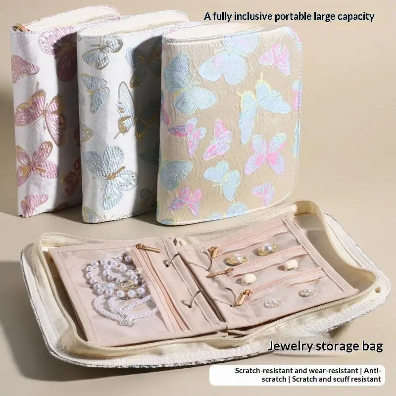 Portable PU Leather Jewelry Storage Book Jewellery Binder, Jewelry Organizer Roll, Small Anti Oxidation Jewelry Storage Bag 1PC Qme