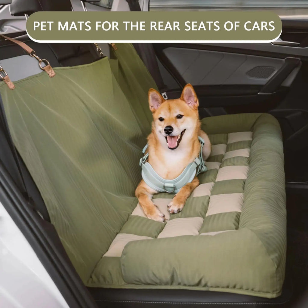 Back Seat Pet Cover For Dogs Foldable Pet Automotive Backseat Cushion Mat Car Back Seat Dog Cushion For Trailer RV Truck Sedan Qme