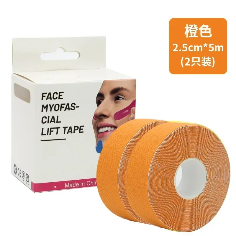 Kinesiology Tape Face V Line Neck Eyes Lifting Wrinkle Remover Qme 2Pcs Orange