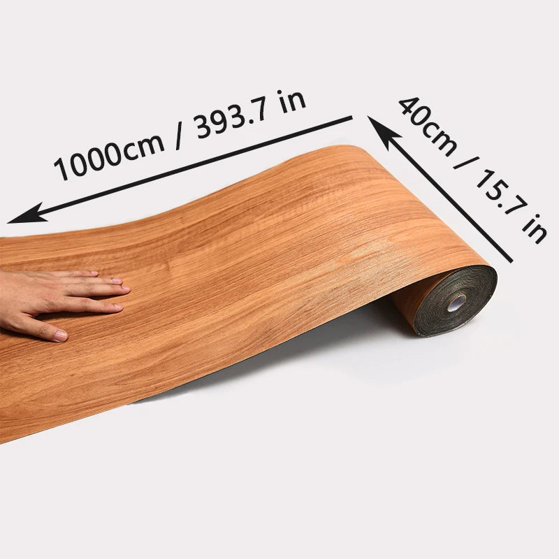 40CM Roll Material Wood Grain Self-adhesive Wall Sticker Floor Sticker Background Wall Decoration Bedroom Kitchen Waterproof Qme