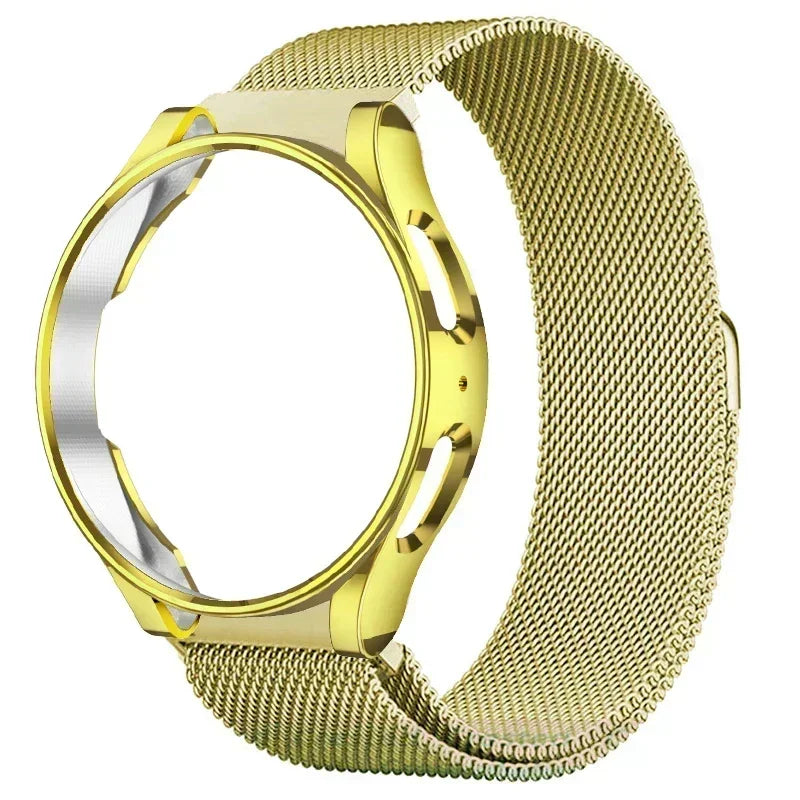 Strap + TPU Case For Samsung Galaxy Watch 6 Classic 43mm 47 42mm No Gaps Metal Bracelet Galaxy Watch Qme Gold Watch 4 5 44mm