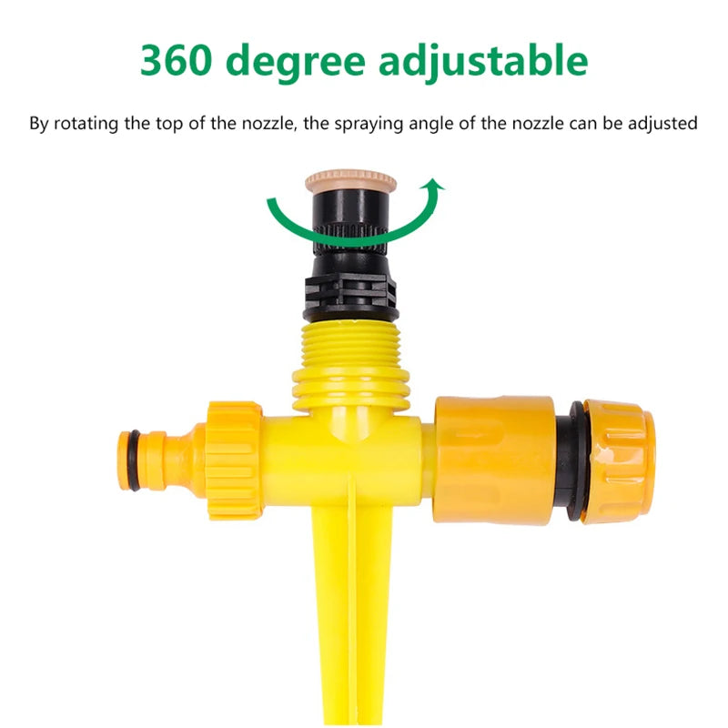 ^Garden Sprinkler Nozzle 360° Rotation Irrigation Watering System Automatic Agriculture Lawn Farm Plant Watering Sprinkler Qme
