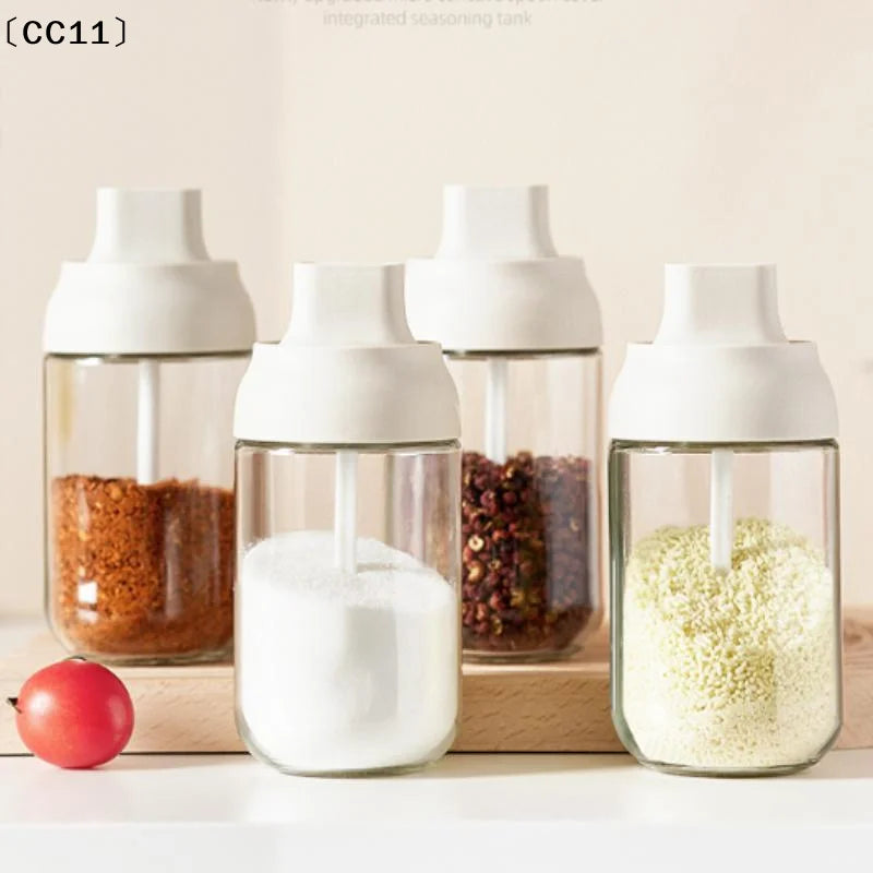 Oil Bottle Moisture-proof Lid Spoon Pepper Jar Salt Shaker Qme