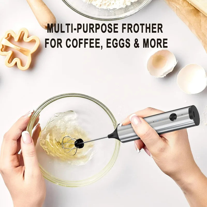 Rechargeable Electric Whisk USB Charging Mini Milk Foam Coffee Whisk Portable Whisk Blender Kitchen Cooking Blender Qme
