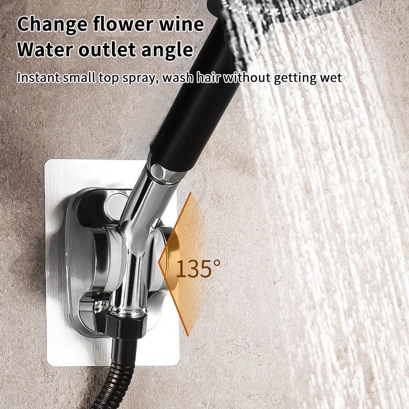 Shower Arm Extension Adjustable Angle Shower Head Adapter 135° Elbow Connector Qme
