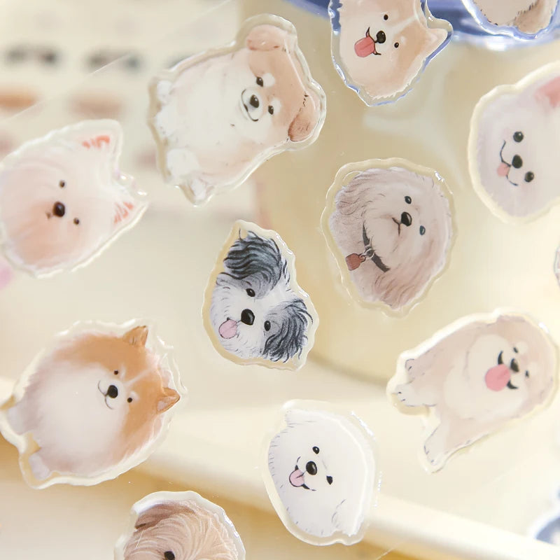 Mr. Paper Flat Paper Stickers Dumb and Brainy Series Cute Animals Gooka Hand Account Material Cut Film Irregular Stickers Qme