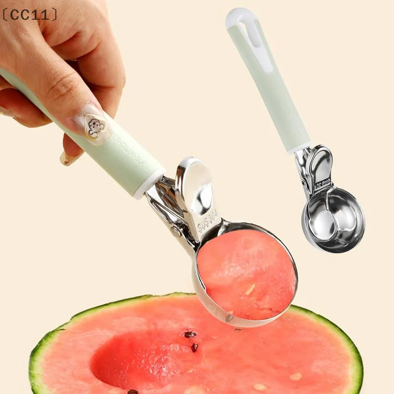 CC11Stainless Steel Ice Cream Scoop Digger Non-stick Watermelon Fruit Qme