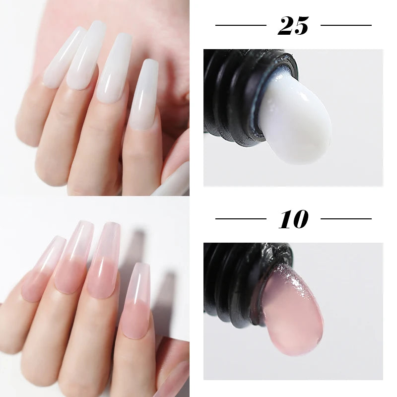 Arte Clavo Pink Jelly Milky White Quick Extension Gel Builder Nails Qme extension-10-25