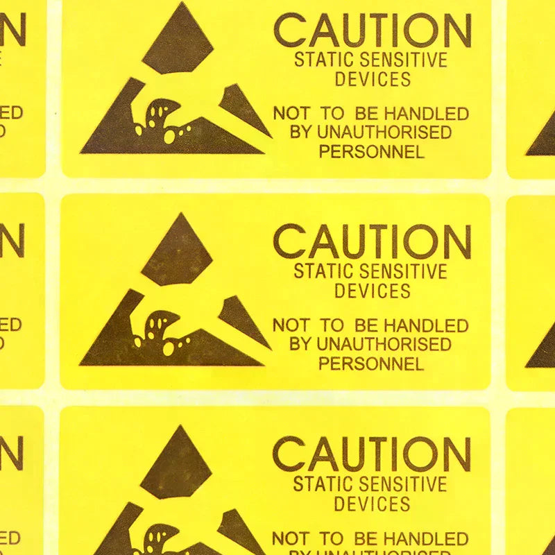 Attention Caution Sticky Sticker Adhesive Warning Label Reminder ESD Qme