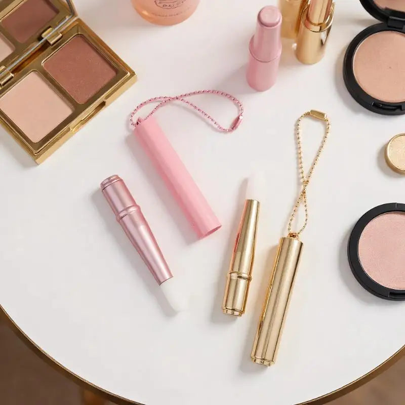 Mini Silicone Lip Concealer Brush Protective Cover Chain Applicator Qme