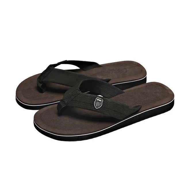 New Sandals Shoes Men Summer Men Flip Flops High Quality Beach Sandals Anti-slip Hombre Casual Shoes Man Slippers Qme Dark brown 42