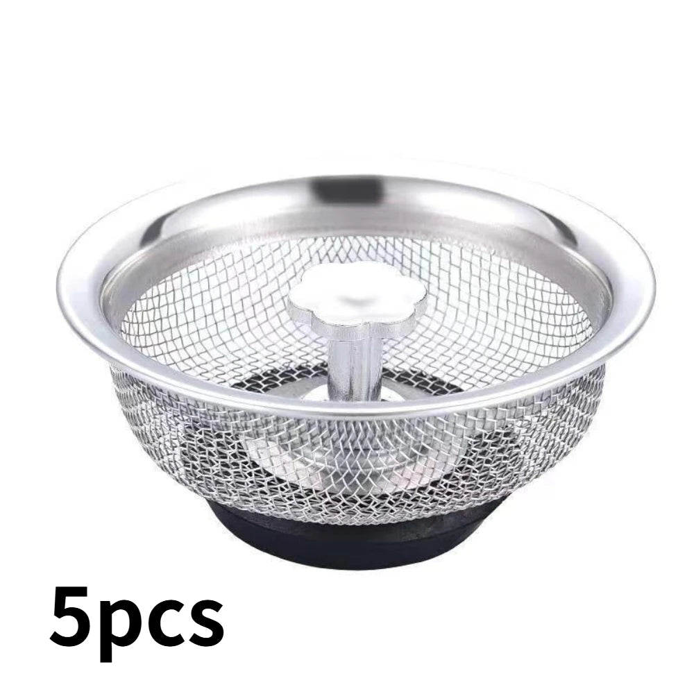 Stainless Steel Kitchen Sink Filter Mesh Strainer Bathroom Floor Drain Hair Catcher Waste Filter Drain Basket Hole Cover Qme filter screen 5pcs
